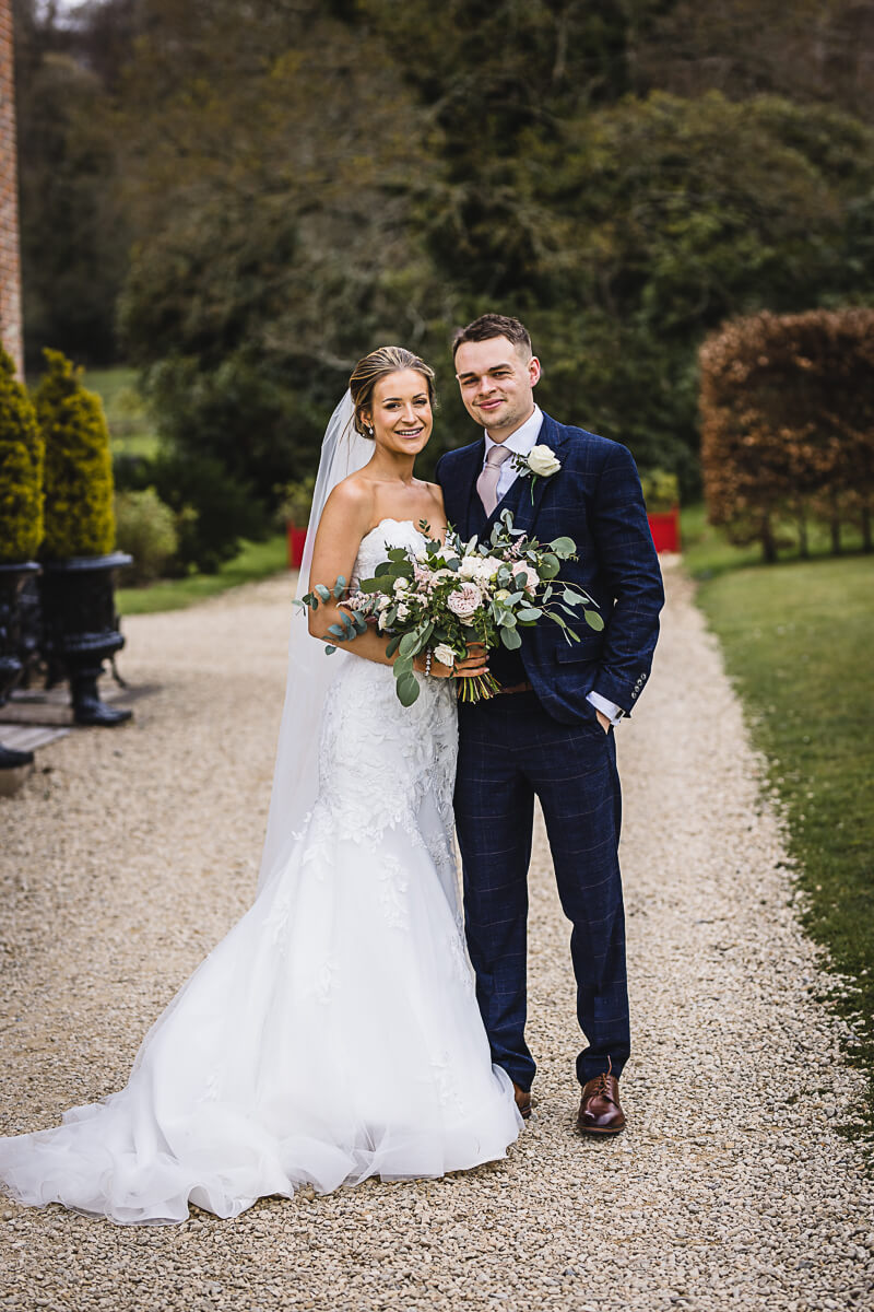 Bride & Groom Portrait in the gardens at the beautiful Crowcombe Court